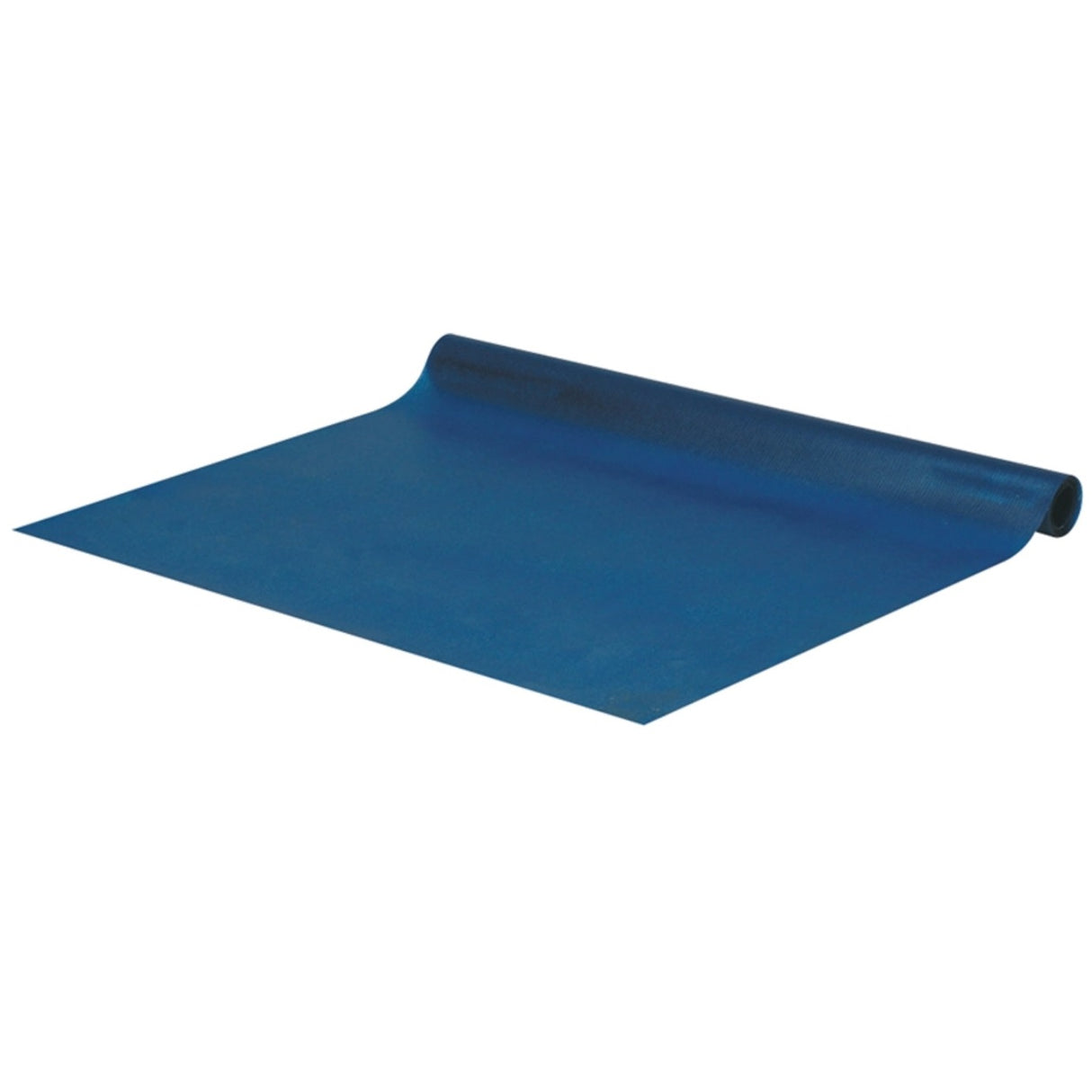 Plastic display mat for a figurine display. It's a shiny blue color to look like the ocean or a body of water.
