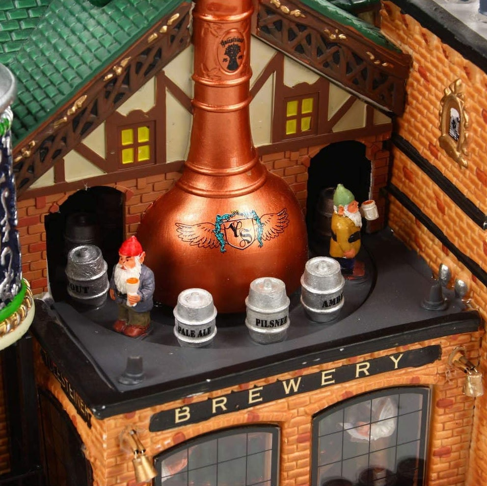 Porcelain lighted building for a Lemax Village tabletop display. Designed to look like a German bar