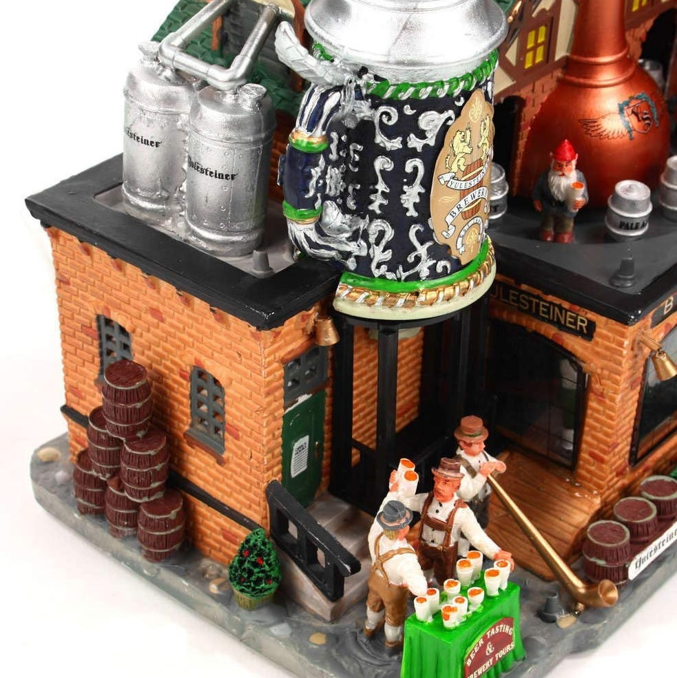 Porcelain lighted building for a Lemax Village tabletop display. Designed to look like a German bar