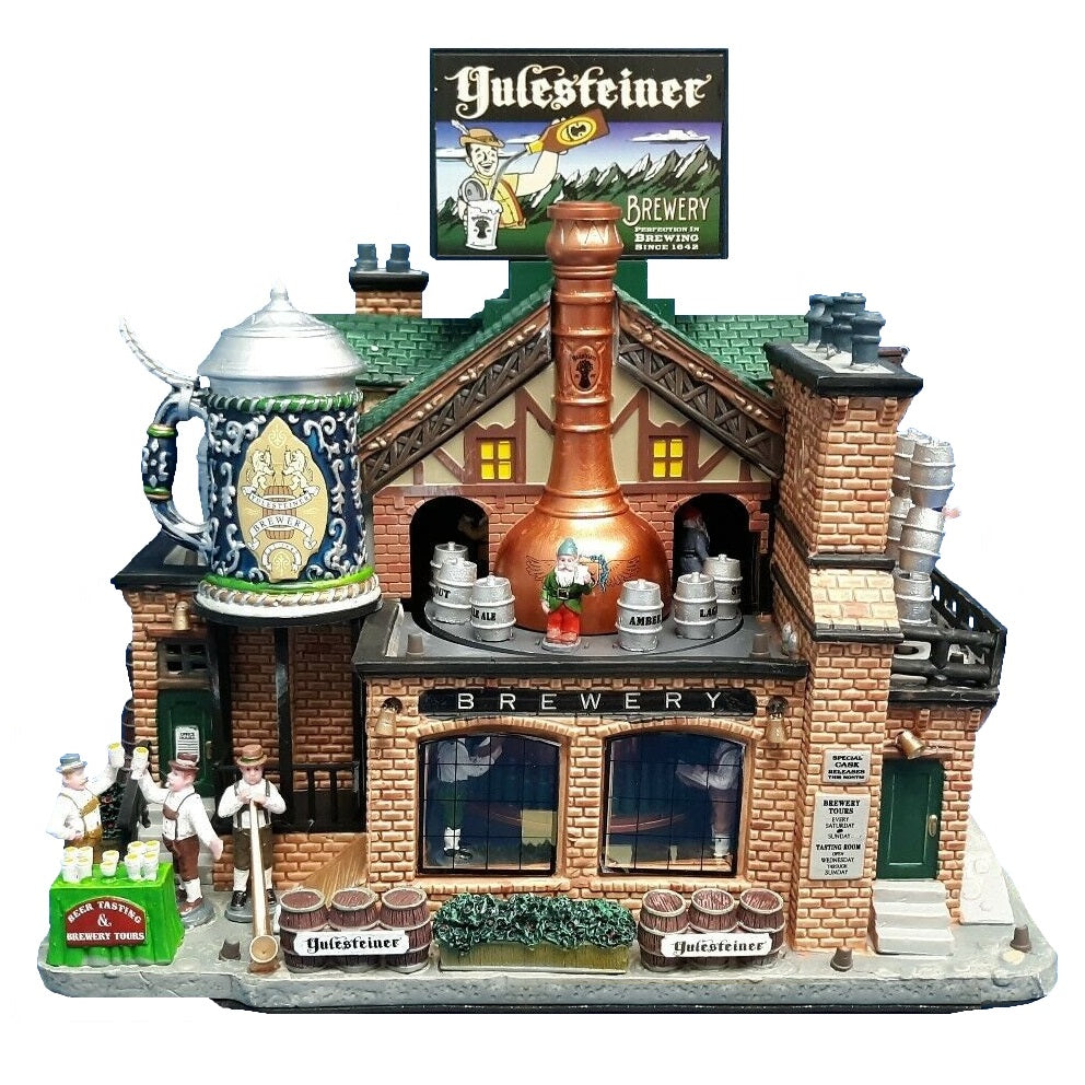 Porcelain lighted building for a Lemax Village tabletop display. Designed to look like a German bar