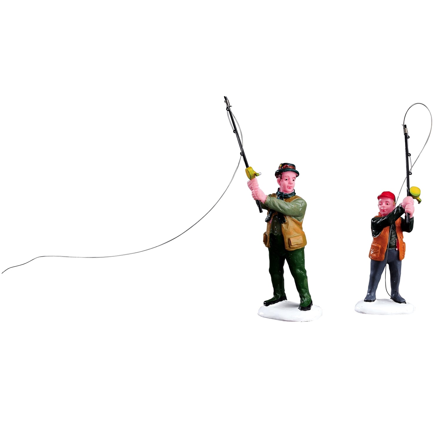 Polyresin figurines for a Lemax Village tabletop display. Designed to look like a father and son fishing.