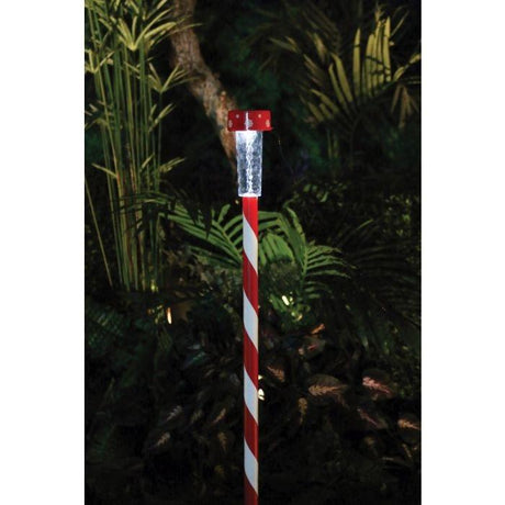 Solar-Powered Candy Cane Striped Garden Stake Lights