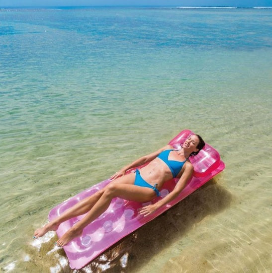 Pink pool mattress.