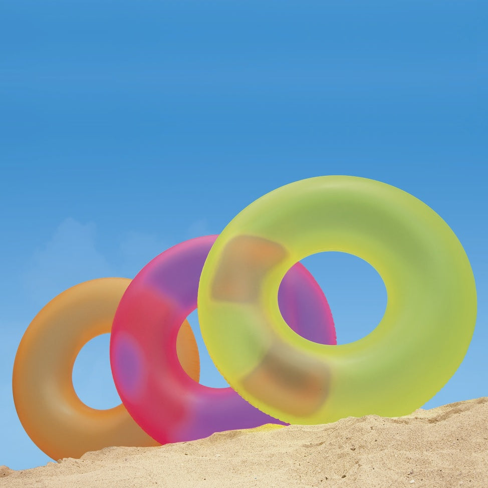 Neon colored inner tubes.