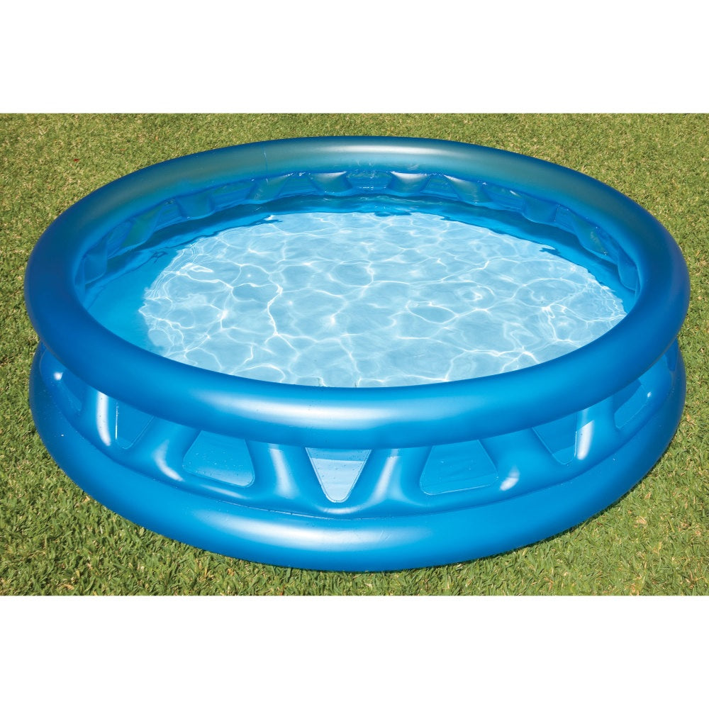 Blue inflatable pool for kids.