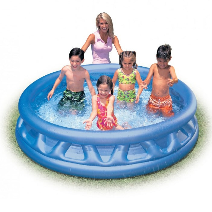 Blue inflatable pool for kids.