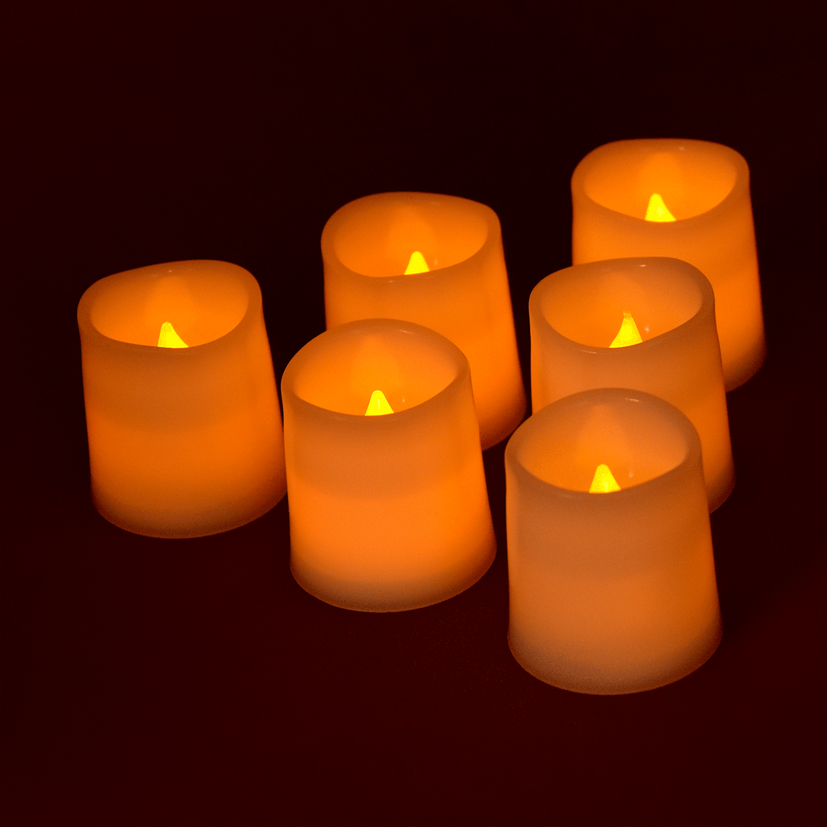6-Pack of LED Votive Tea Lights- White Base