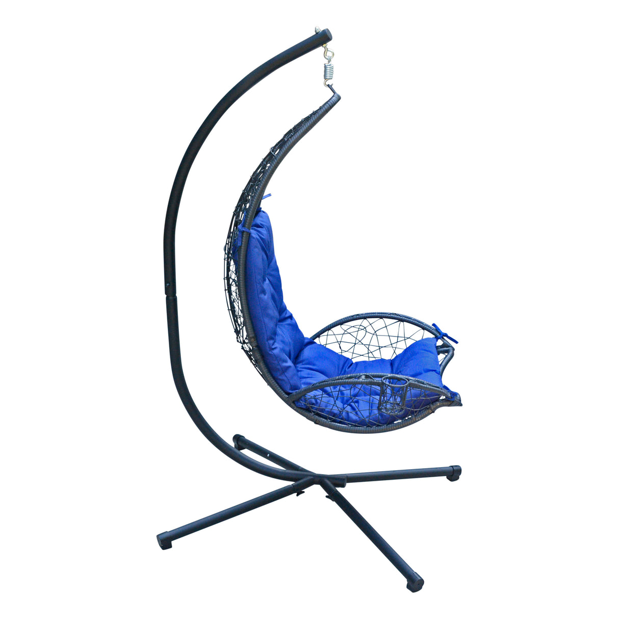 Hanging Cushioned Rattan Wicker Egg Chair and Stand
