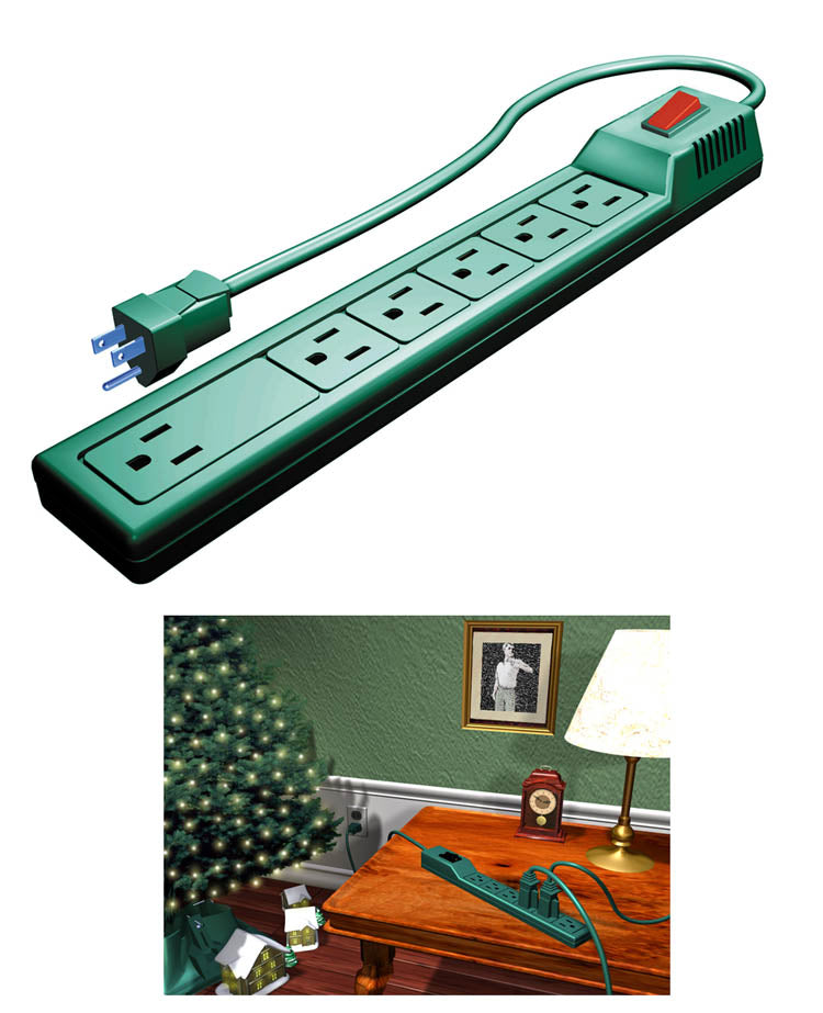 Stanley PowerMax 5 + 1 Green Safety Power Strip