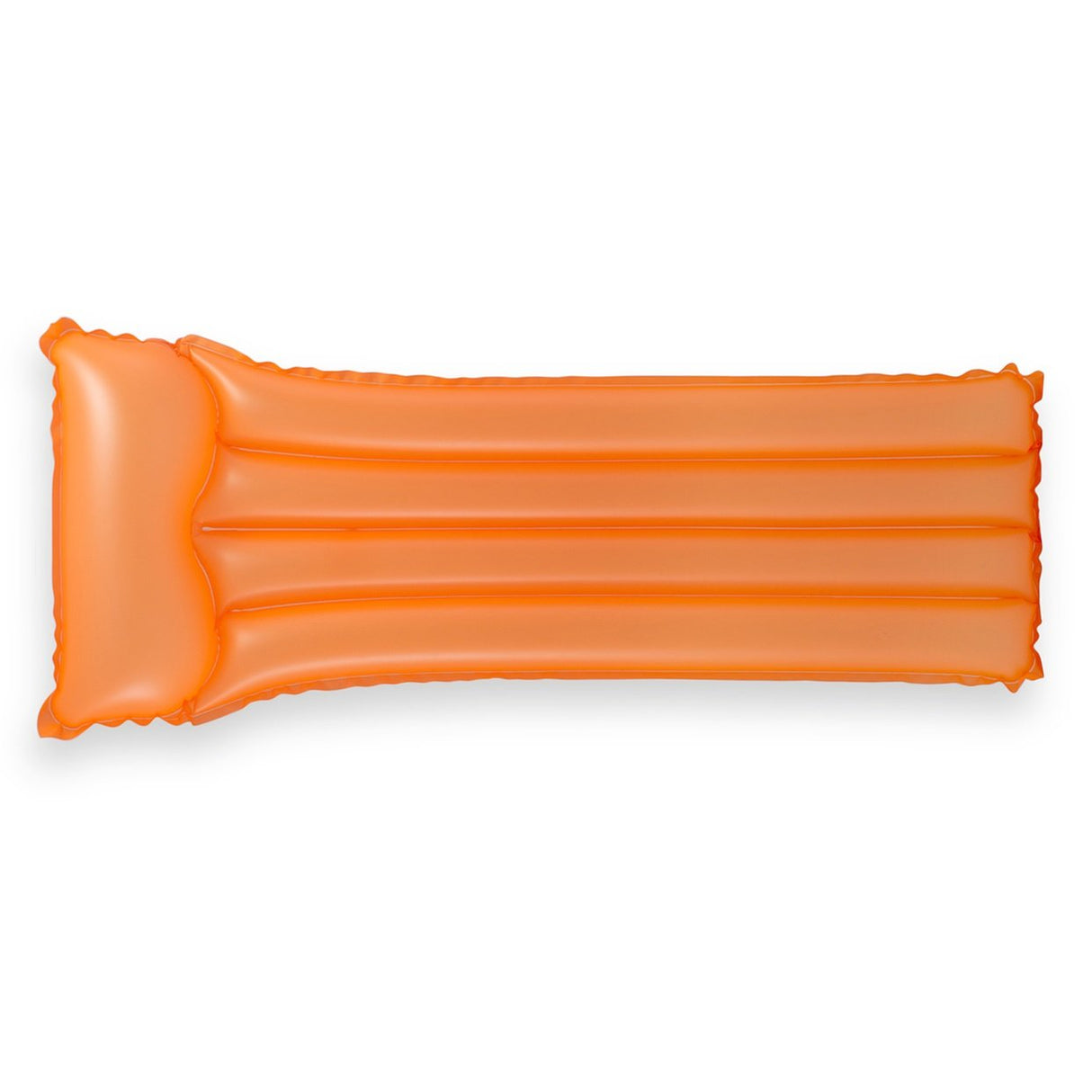 Orange pool mattress.