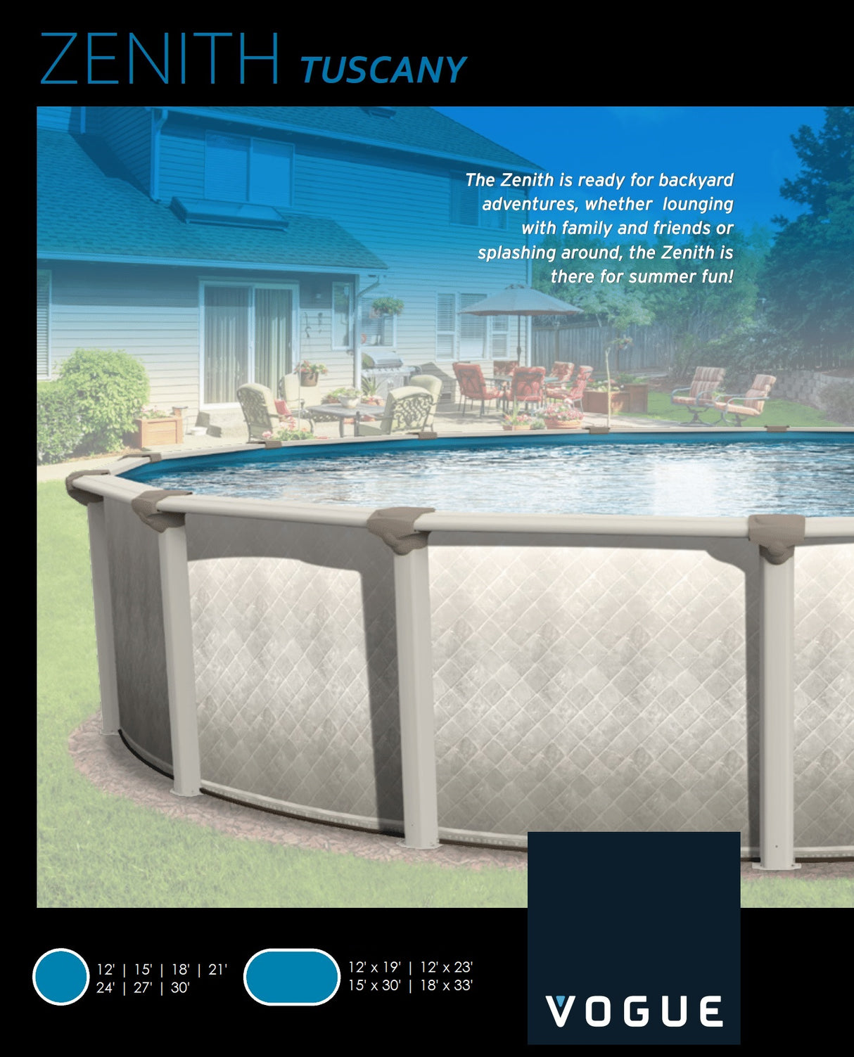 Trendium 52" Zenith Tuscany Steel Above Ground Swimming Pool