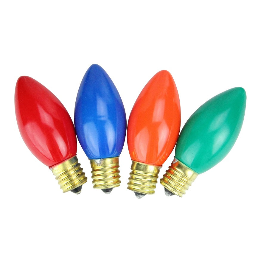 (Multi-Colored) 4 Multi-Colored Ceramic Replacement Bulbs - Christmas - American Sale