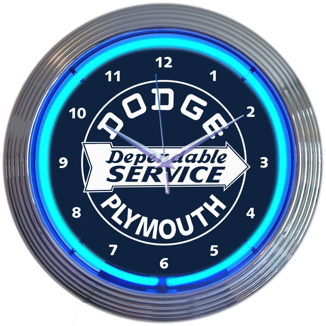 Neonetics Dodge Dependable Service Neon Clock