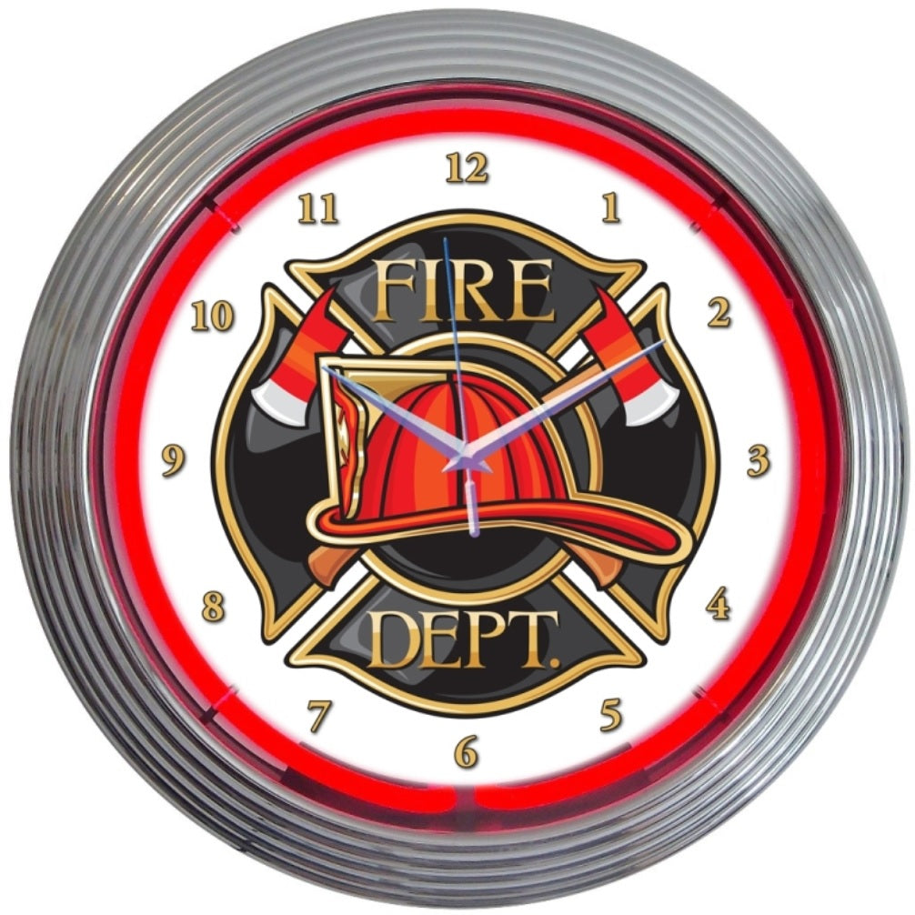 Neonetics Fire Department Neon Clock