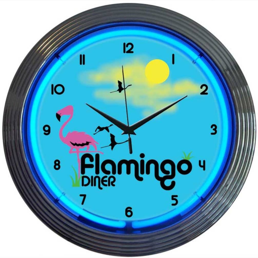 Neonetics Flamingo Diner Neon Clock