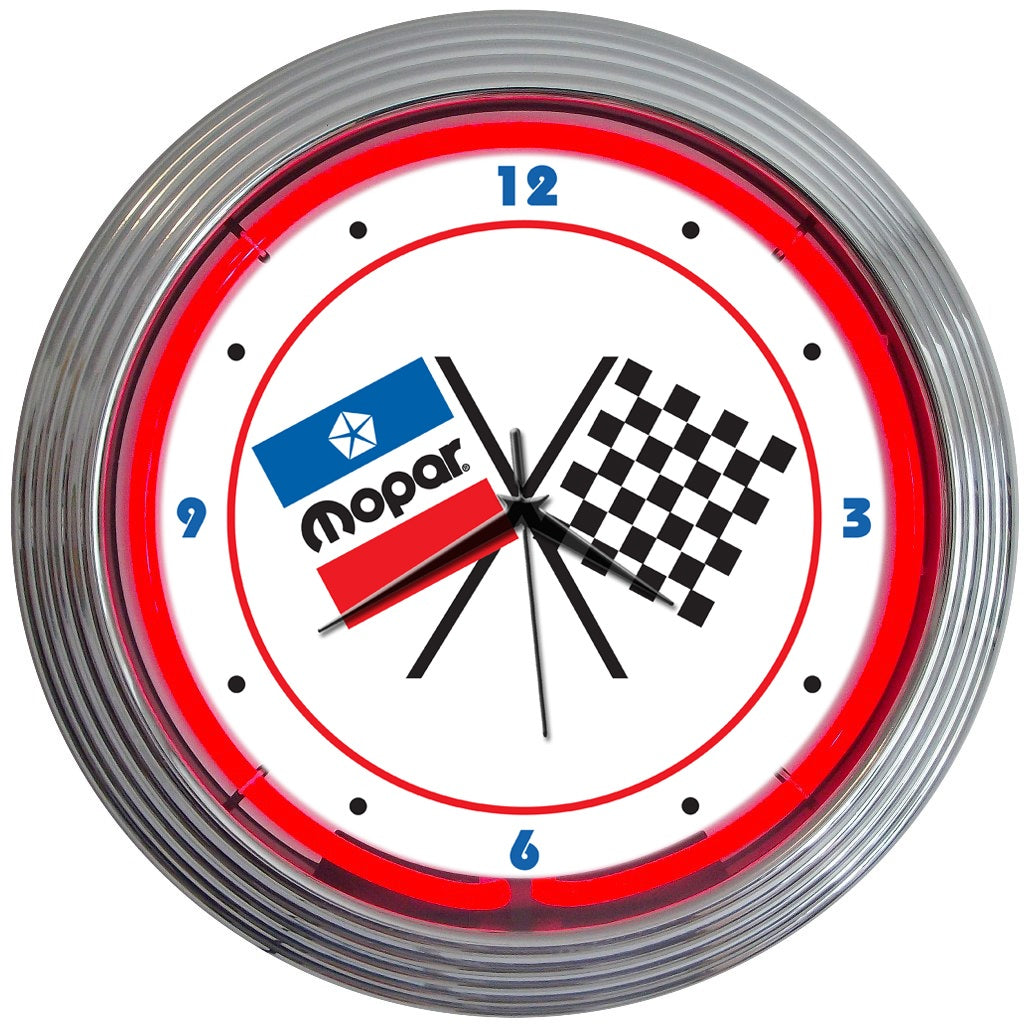 Neonetics Mopar Checkered Flag Neon Clock