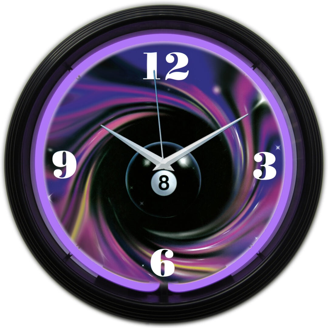 Neonetics Eight Ball Swirl Neon Clock