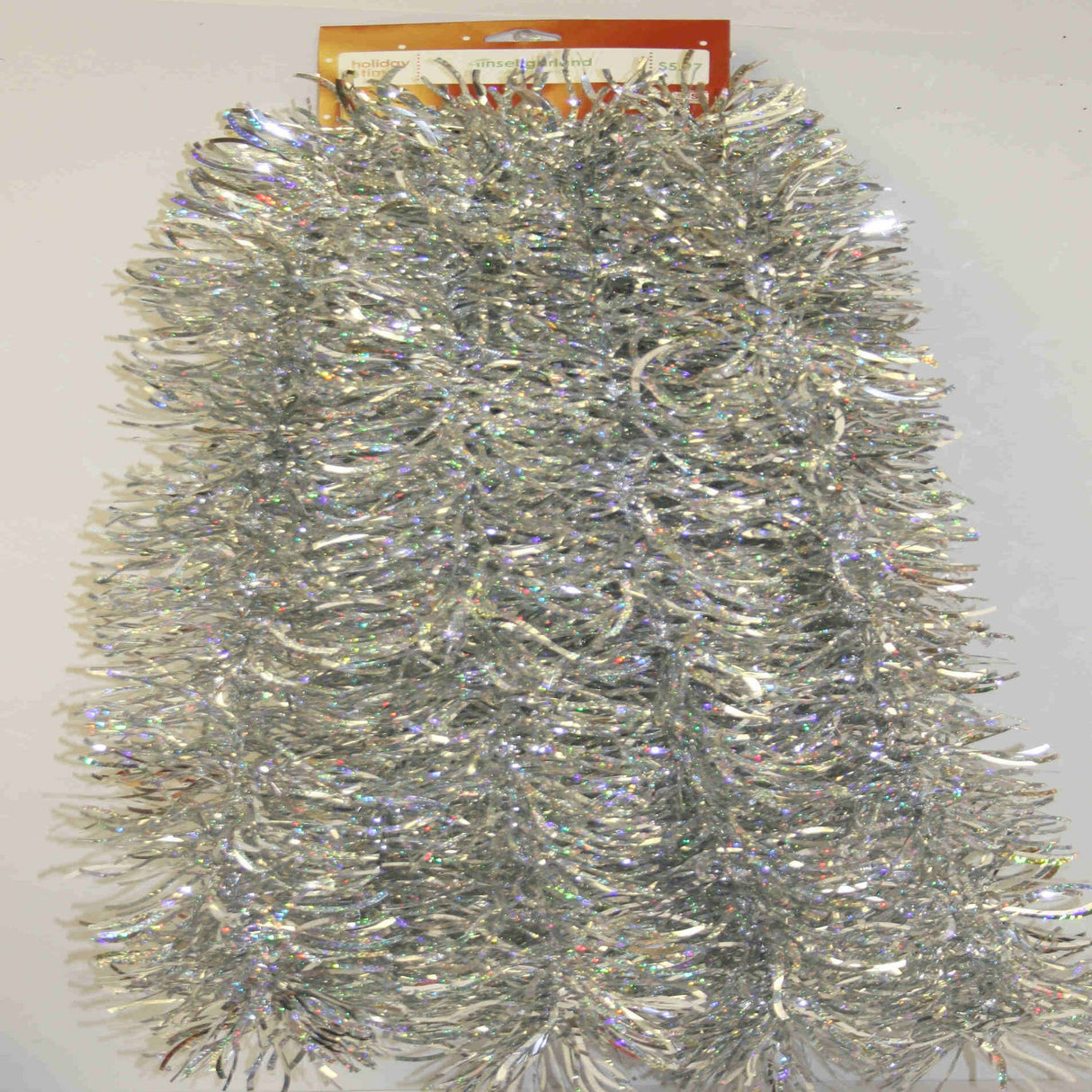10' Holographic Silver Wave Tinsel Garland
