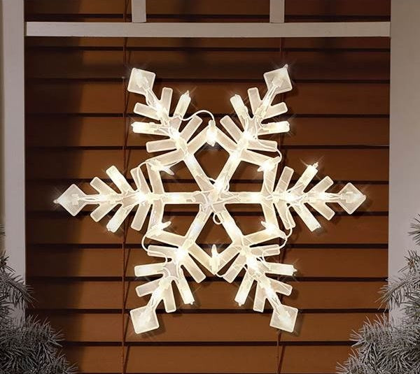 Lighted Snowflake Window Silhouette