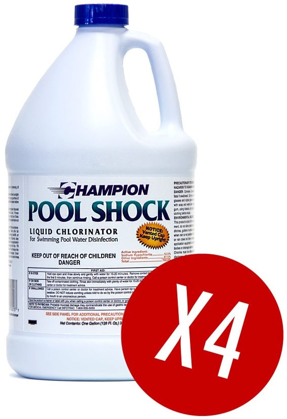 Champion 12.5% Liquid Chlorine Pool Shock - Case of 4