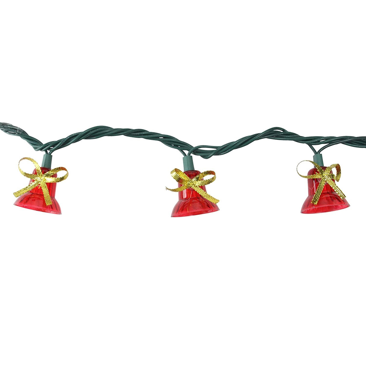 40 Musical Red Bell Lights with Gold Bows