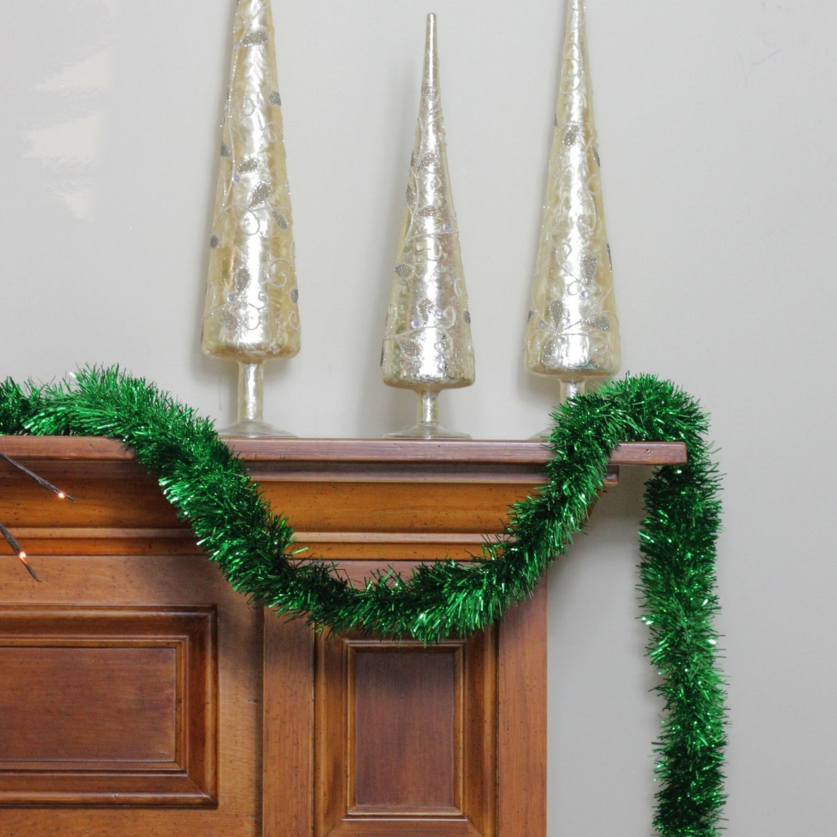 15' Green Tinsel Christmas Garland