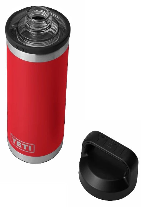 Red colored Yeti Rambler water bottle.