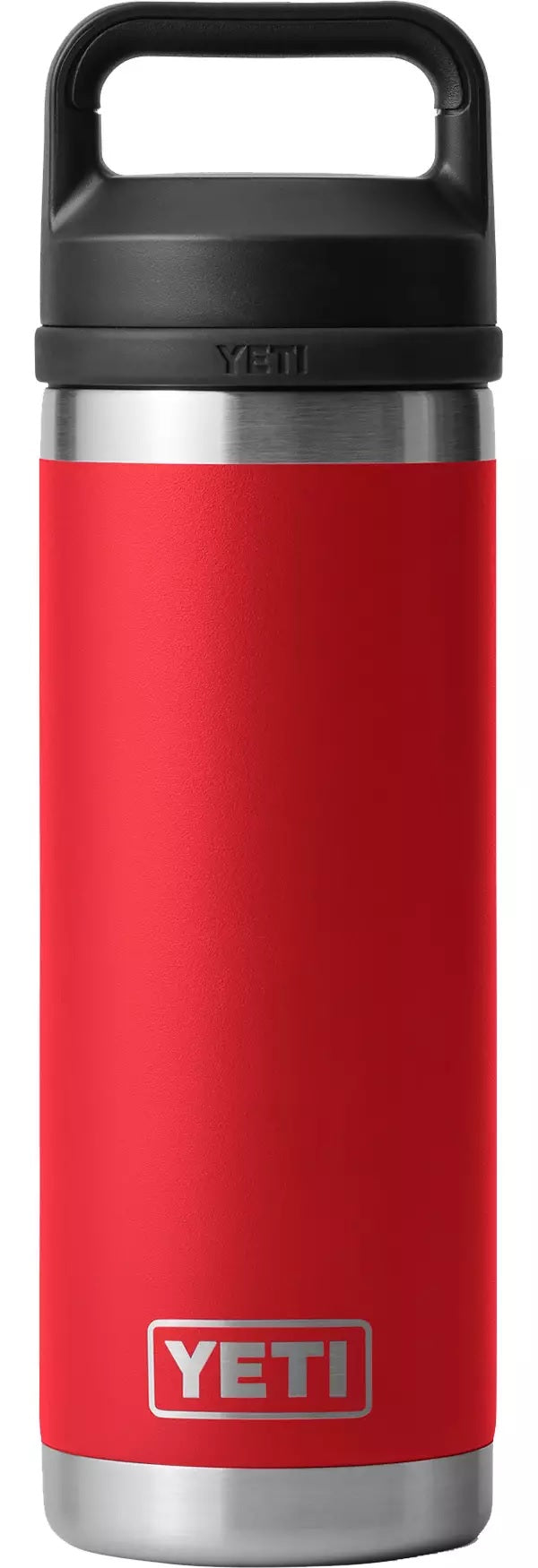 Red colored Yeti Rambler water bottle.