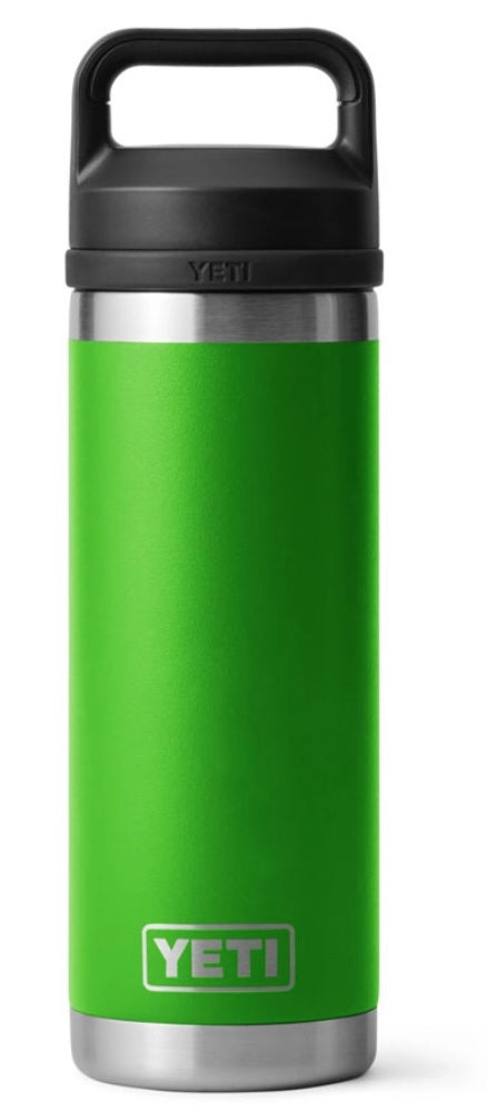 Green colored Yeti Rambler water bottle.