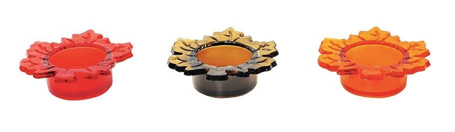 3" Leaf Glass Tea Light Holder