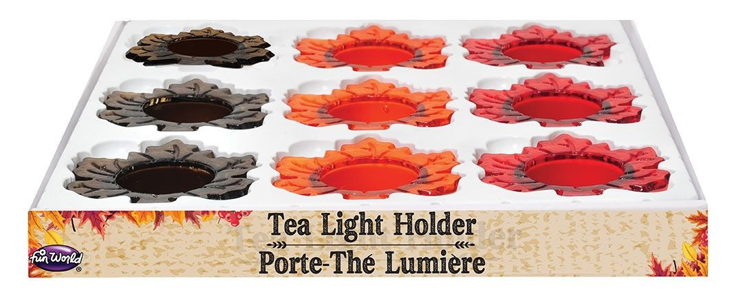 3" Leaf Glass Tea Light Holder