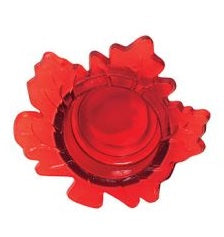 3" Leaf Glass Tea Light Holder