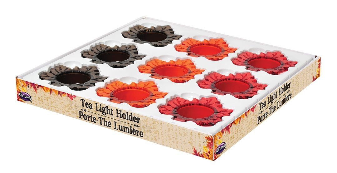 3" Leaf Glass Tea Light Holder