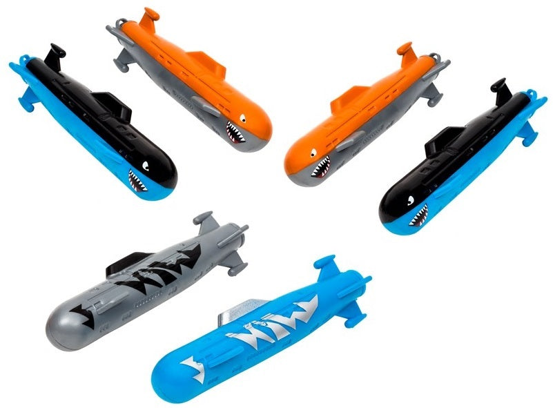 Dive toys shaped like submarines.
