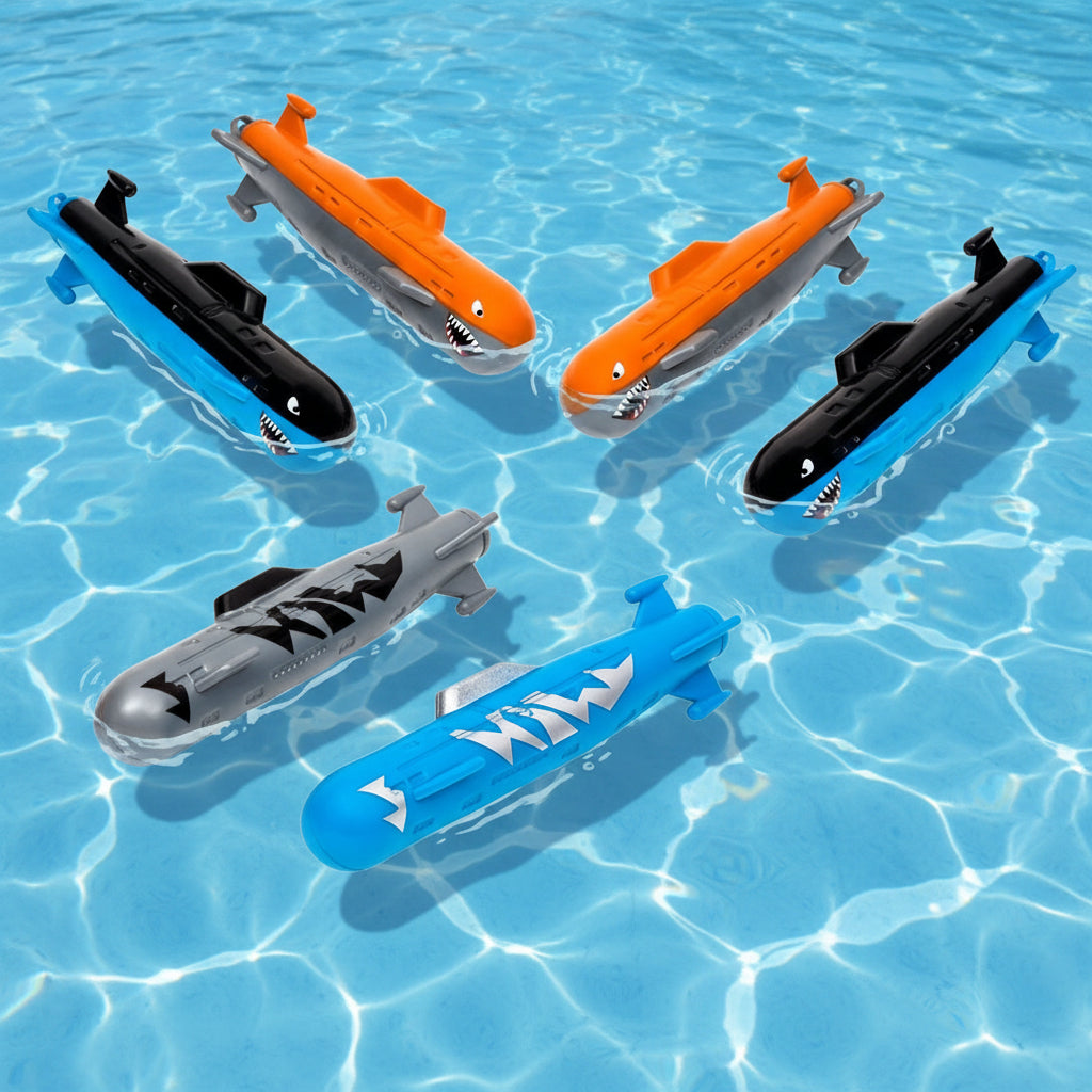 Dive toys shaped like submarines.