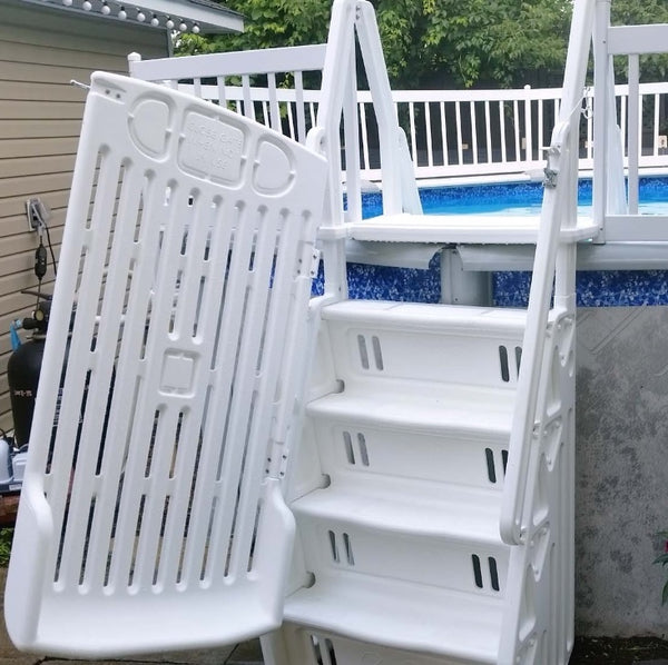 Grand Entry Double Step Pool Entry System with Gate Pool Ladders