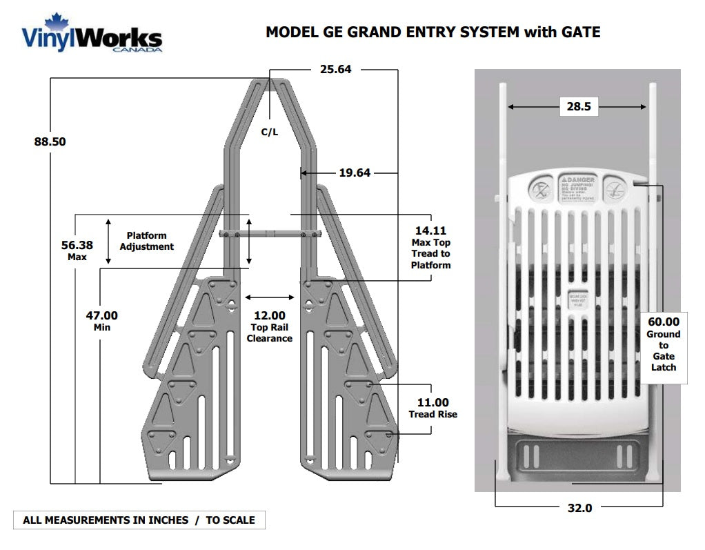 Grand Entry Double Step Pool Entry System with Gate