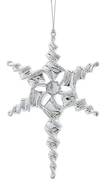 5.8" Twisted Silver Star Ornament