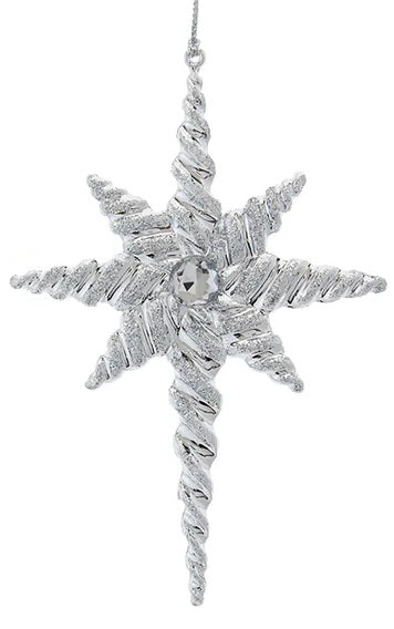 5.8" Twisted Silver Star Ornament