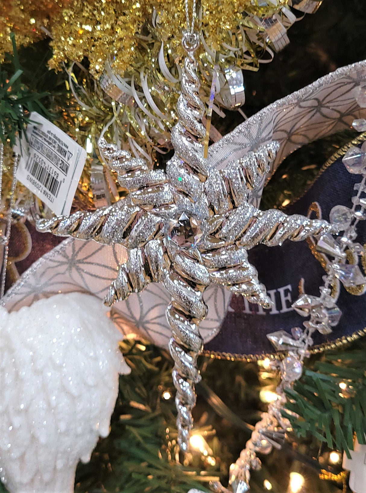 5.8" Twisted Silver Star Ornament