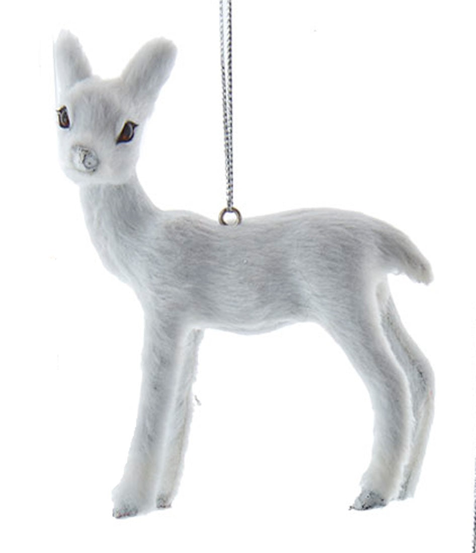 3" Furry Winter White Wildlife Ornament