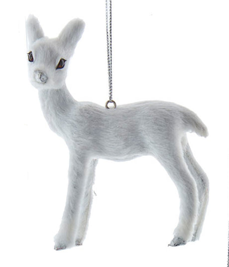 3" Furry Winter White Wildlife Ornament