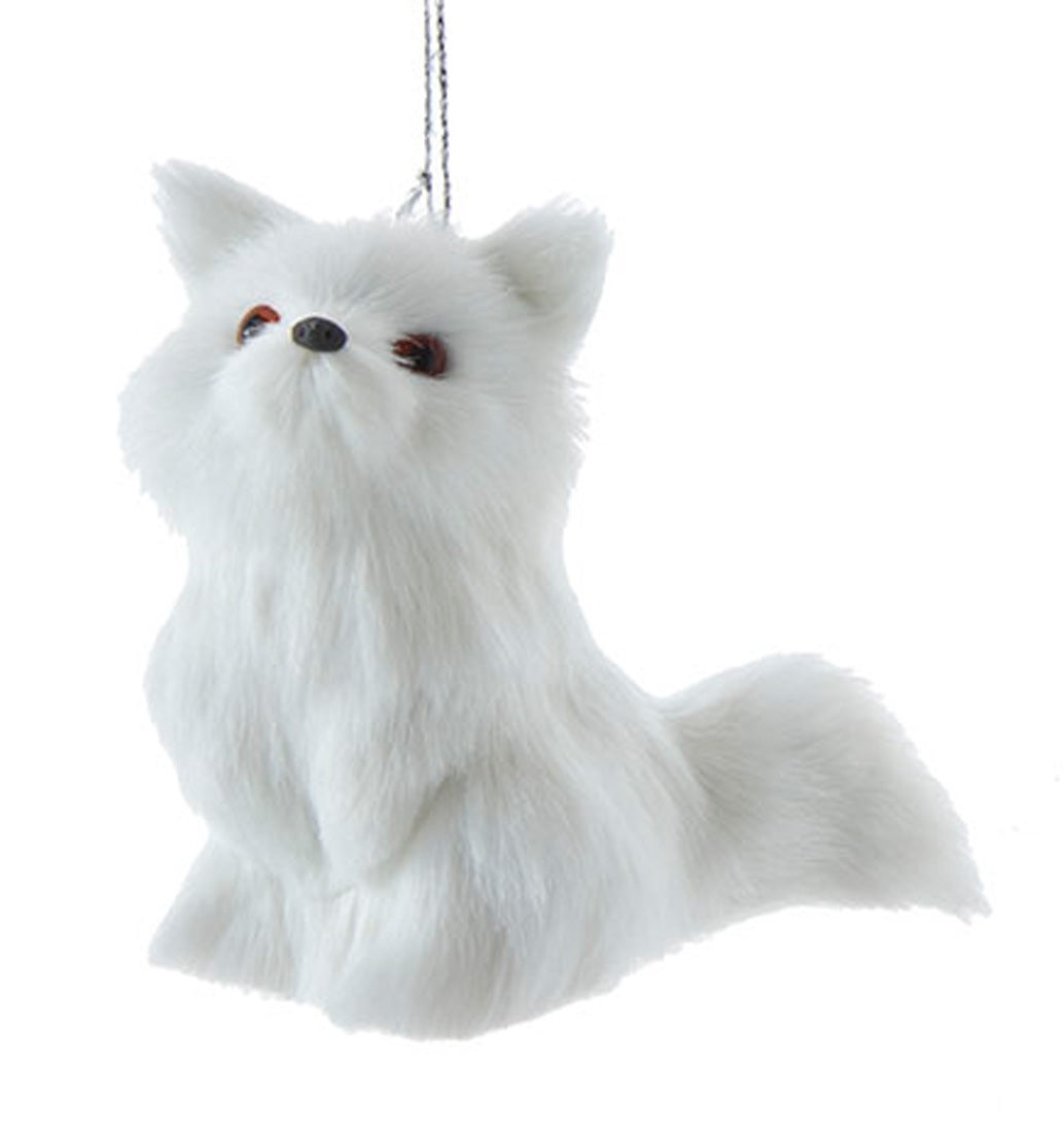 3" Furry Winter White Wildlife Ornament