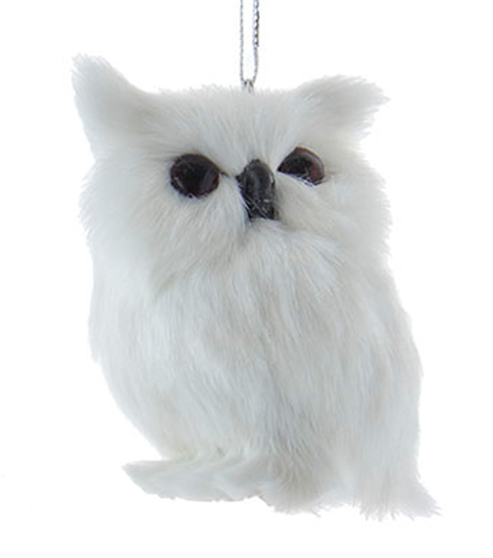 3" Furry Winter White Wildlife Ornament