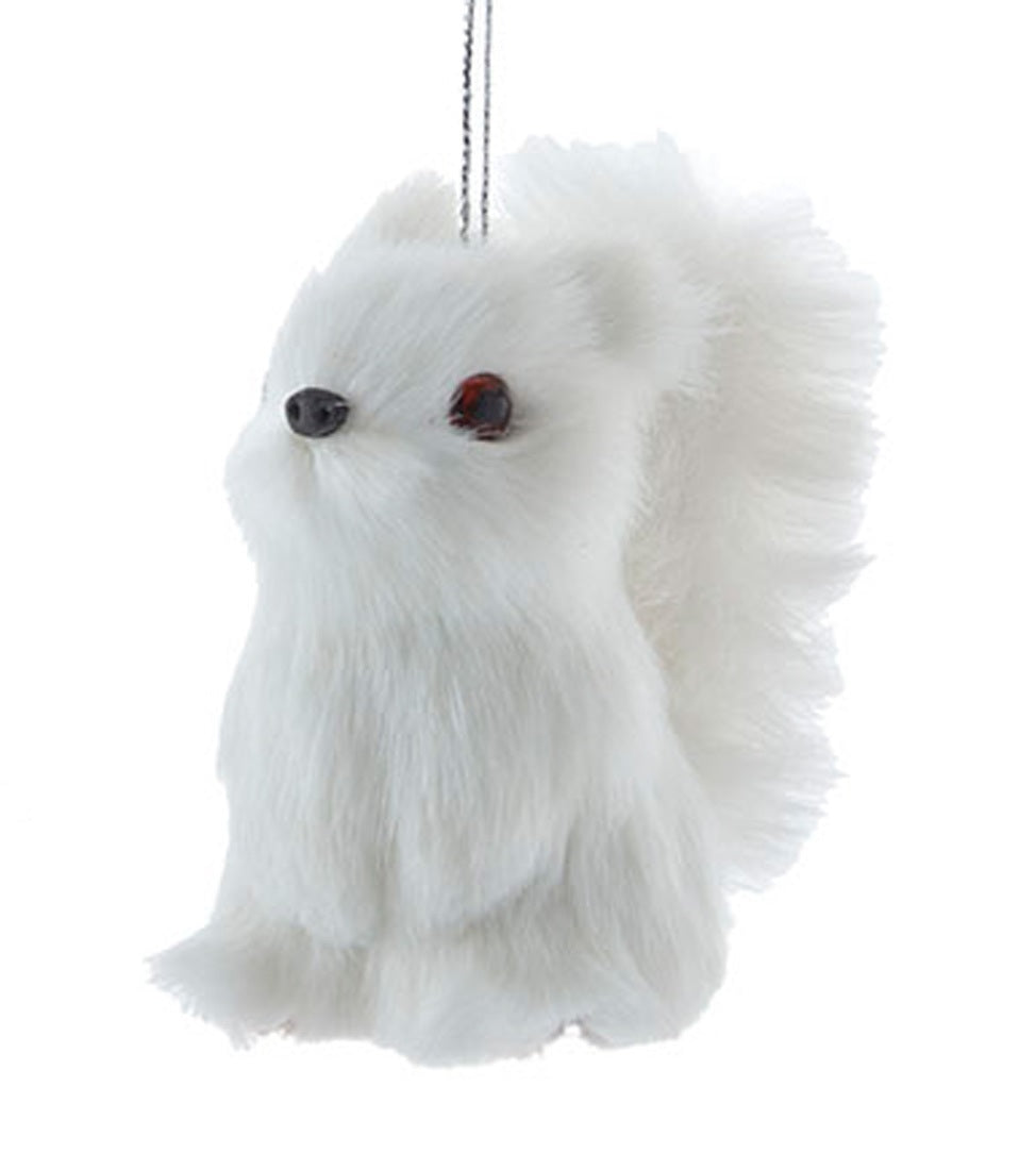 3" Furry Winter White Wildlife Ornament