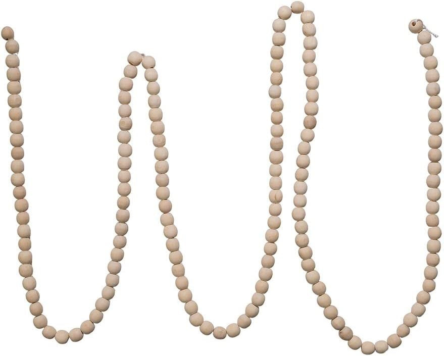 9' Natural Wood Bead Garland