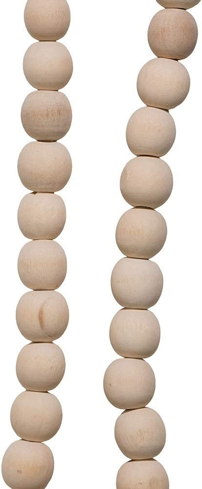 9' Natural Wood Bead Garland