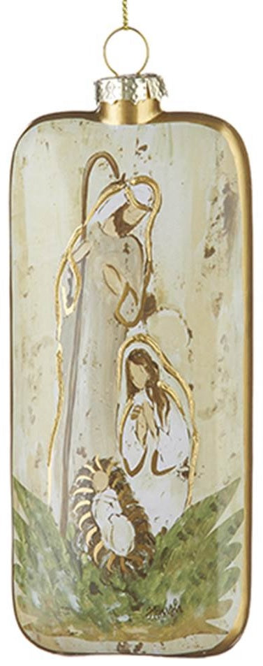 6" Holiday in Provence Holy Family Glass Ornament