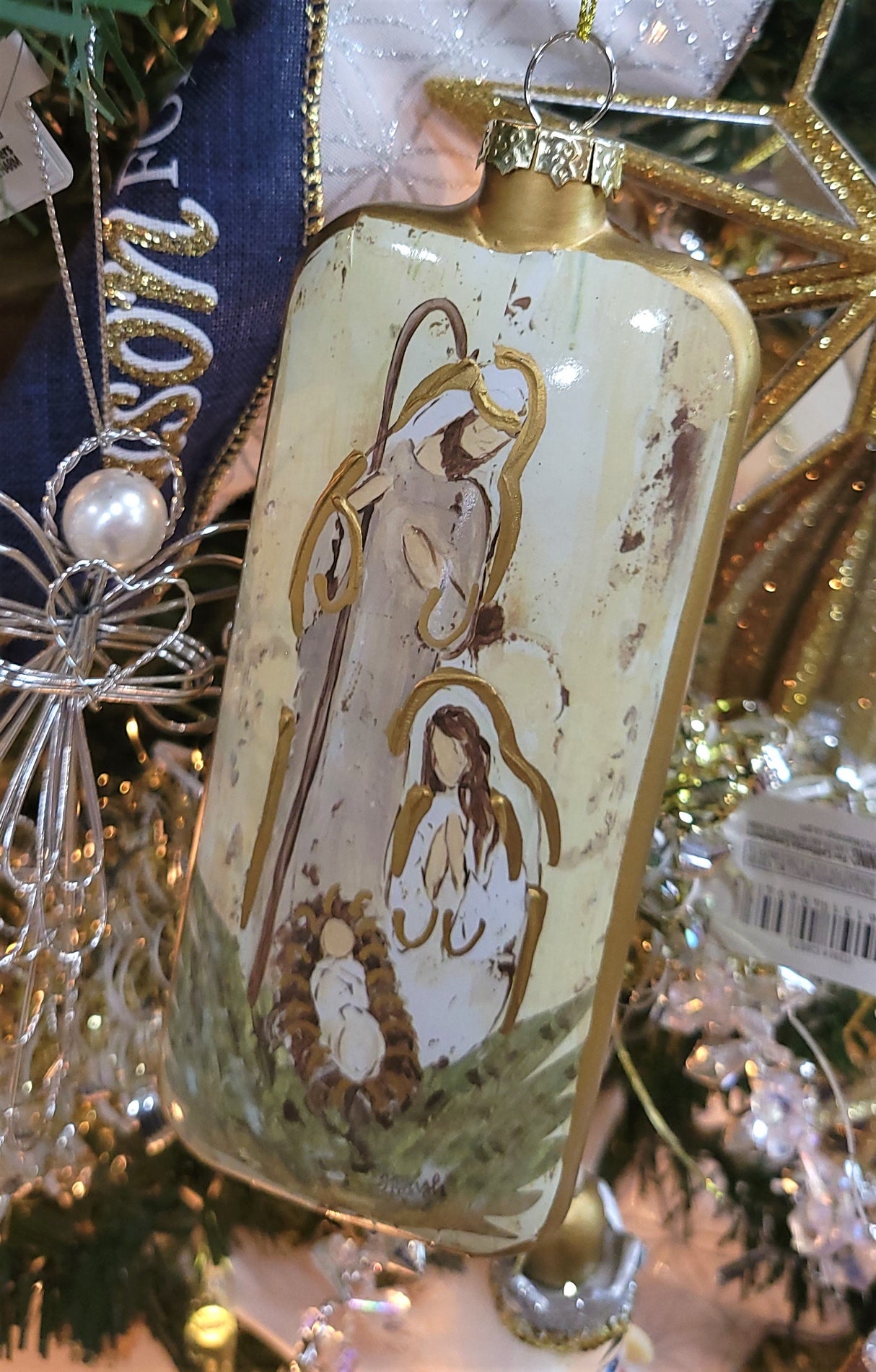 6" Holiday in Provence Holy Family Glass Ornament