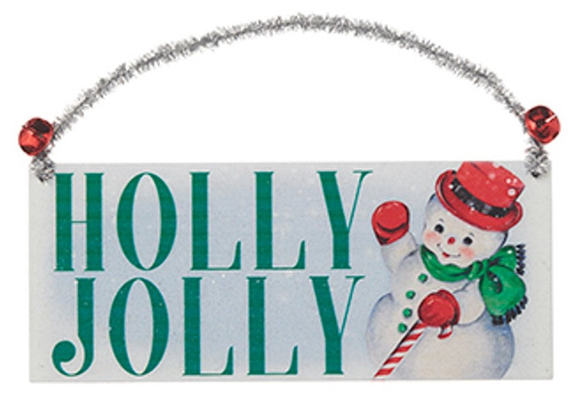 8" Vintage Christmas Art Ornament Sign